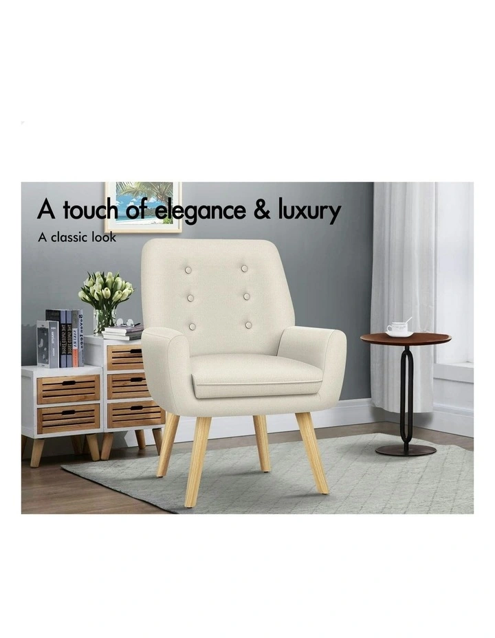 Accent Armchair in Beige image 4