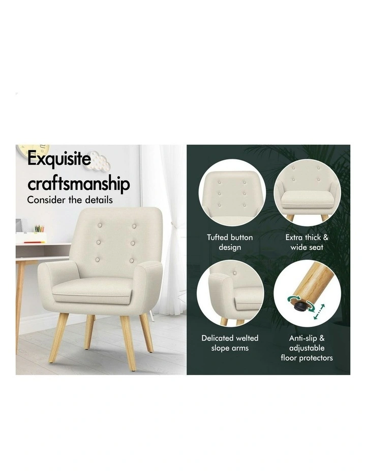 Accent Armchair in Beige image 5