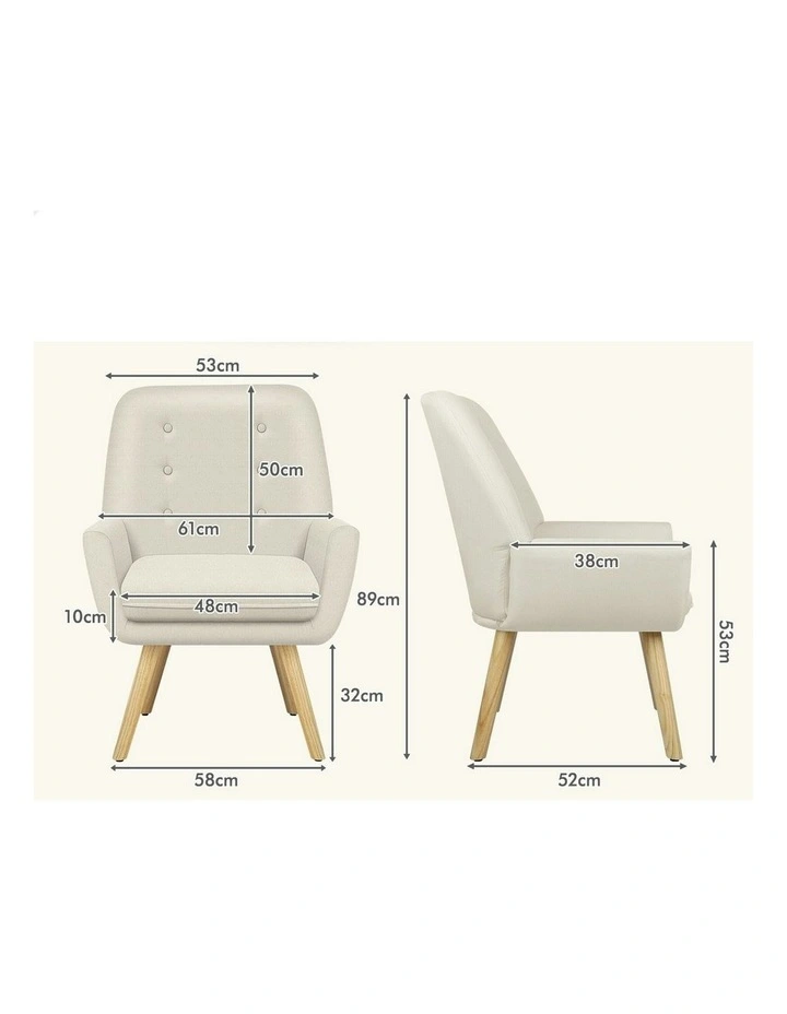 Accent Armchair in Beige image 6