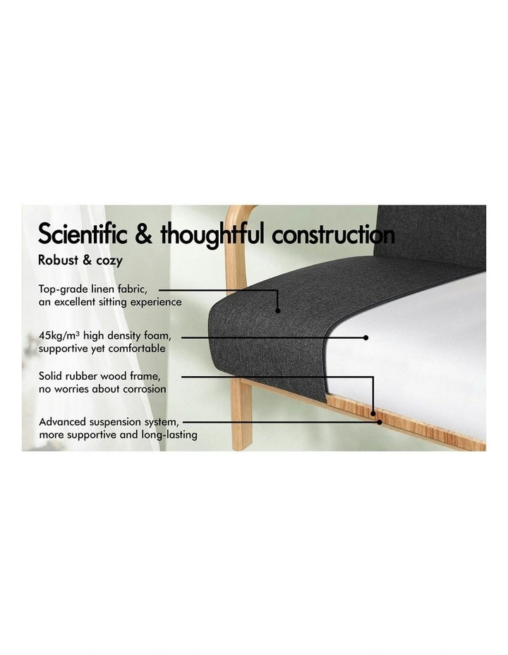 Wooden Armchair in Grey image 4