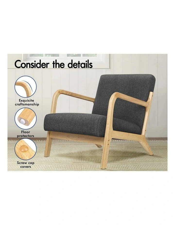 Wooden Armchair in Grey image 5