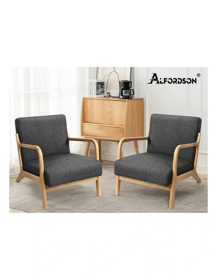 Wooden Armchair in Grey image 6