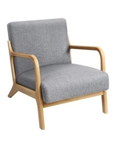 Wooden Armchair in Light Grey