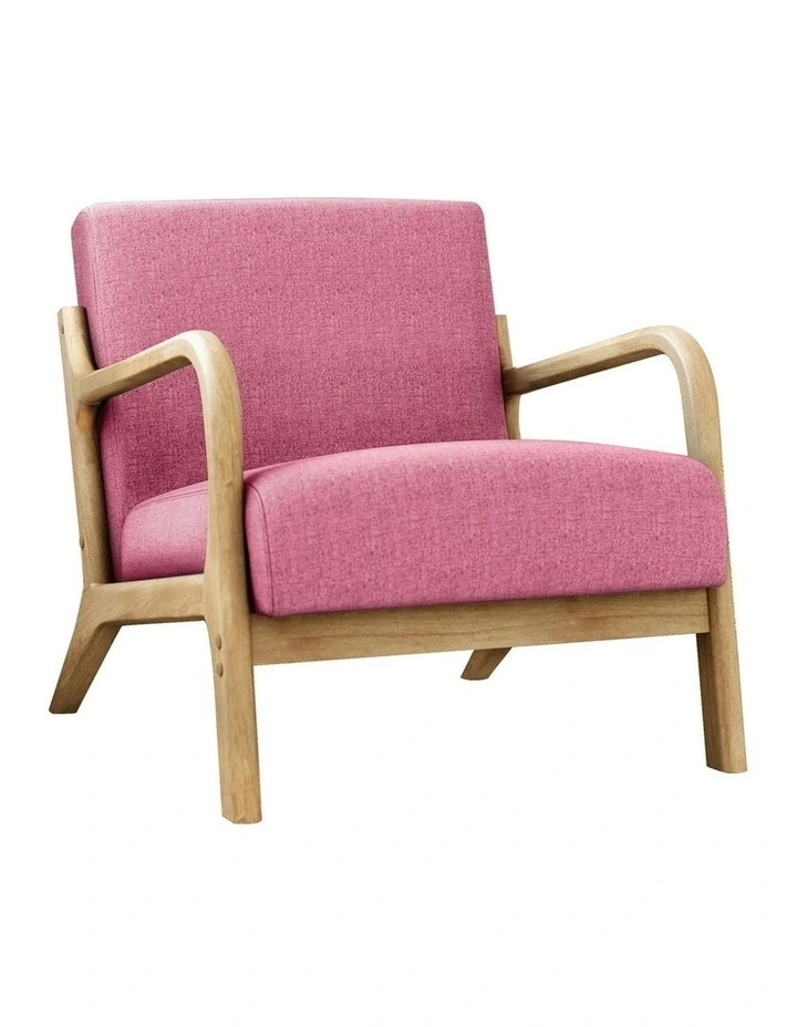 Wooden Armchair in Pink image 1