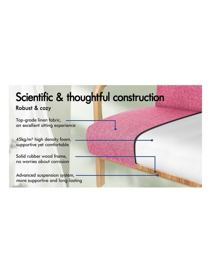 Wooden Armchair in Pink image 5