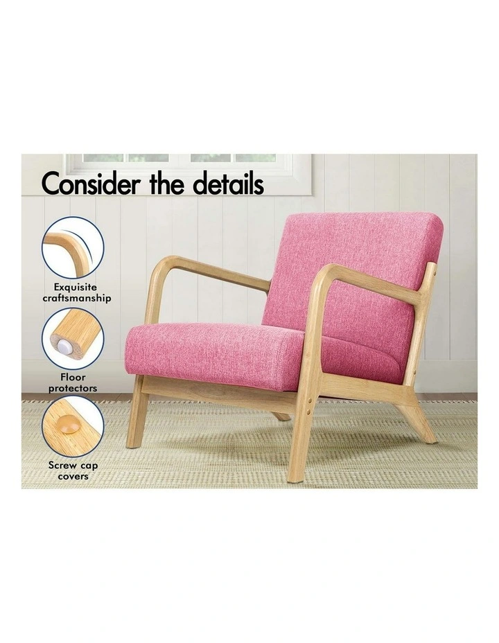 Wooden Armchair in Pink image 6