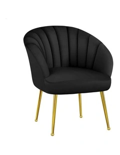 Armchair Velvet Lounge Accent Chair in Black