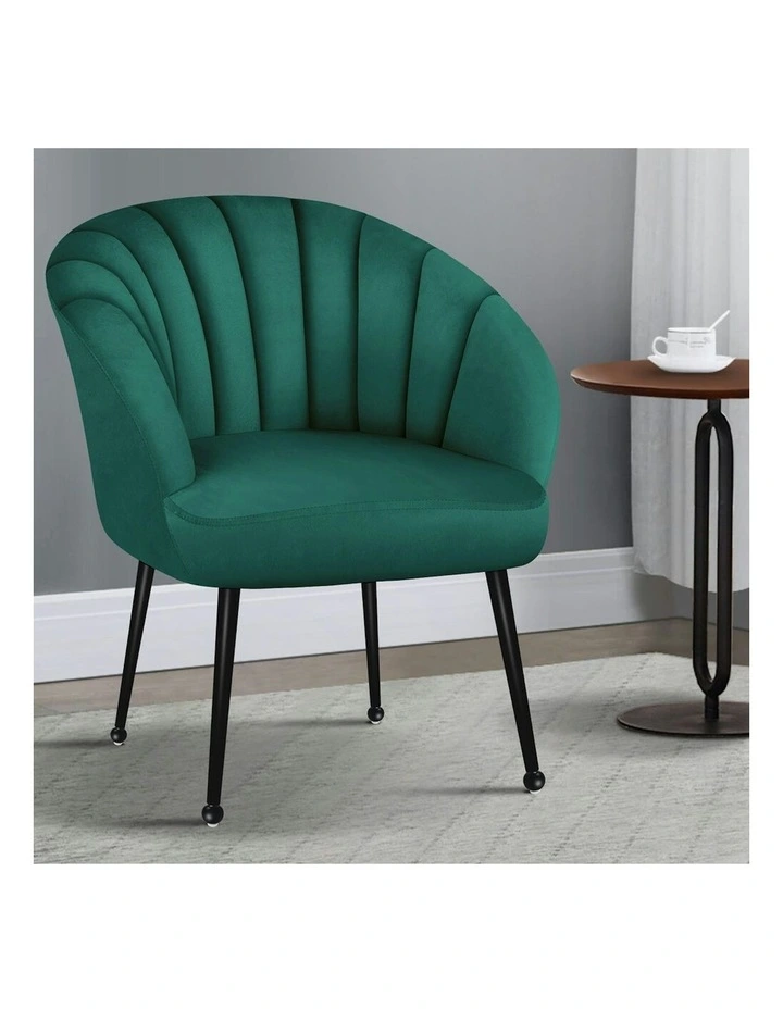 Armchair Lounge Accent Chair Velvet in Green image 2
