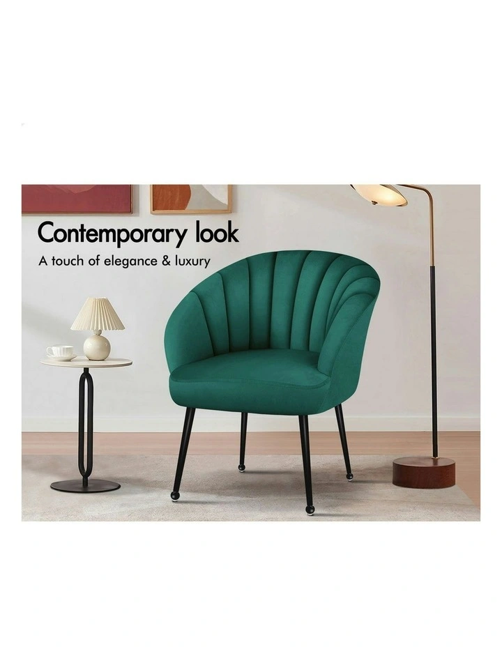 Armchair Lounge Accent Chair Velvet in Green image 4