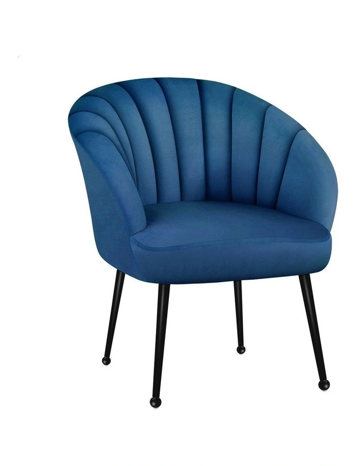 Armchair Velvet Lounge Accent Chair in Blue image 1