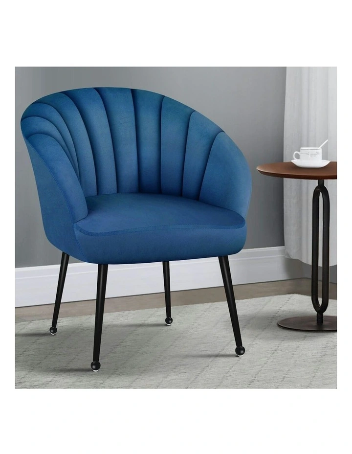 Armchair Velvet Lounge Accent Chair in Blue image 2