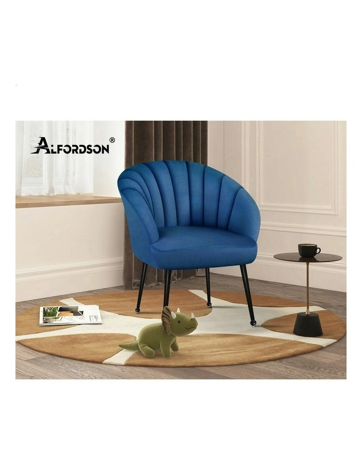 Armchair Velvet Lounge Accent Chair in Blue image 6