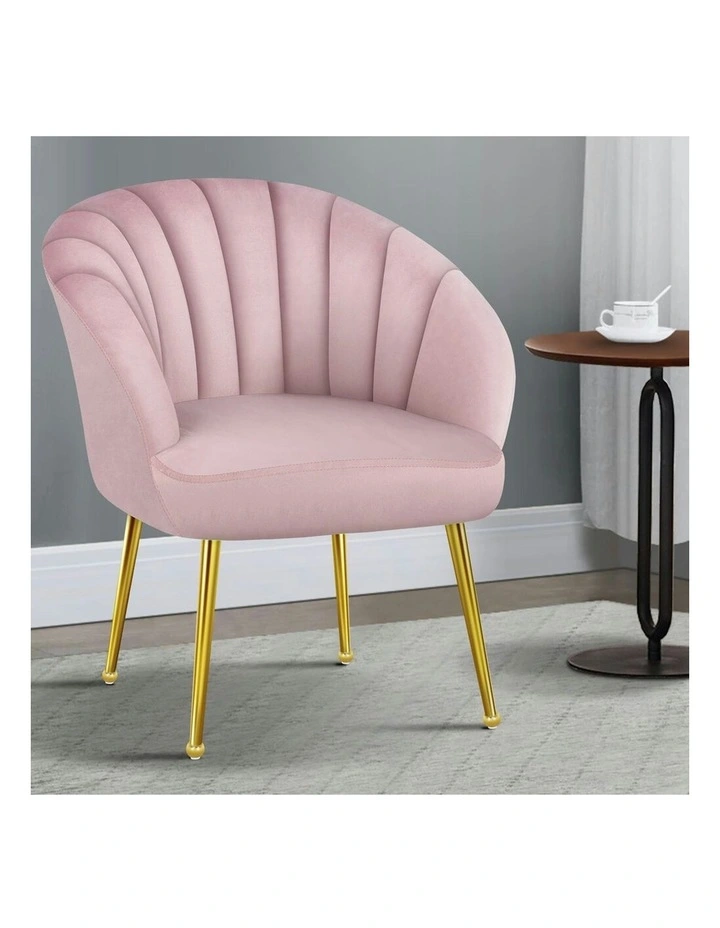 Armchair Velvet Lounge Accent Chair in Pink image 2