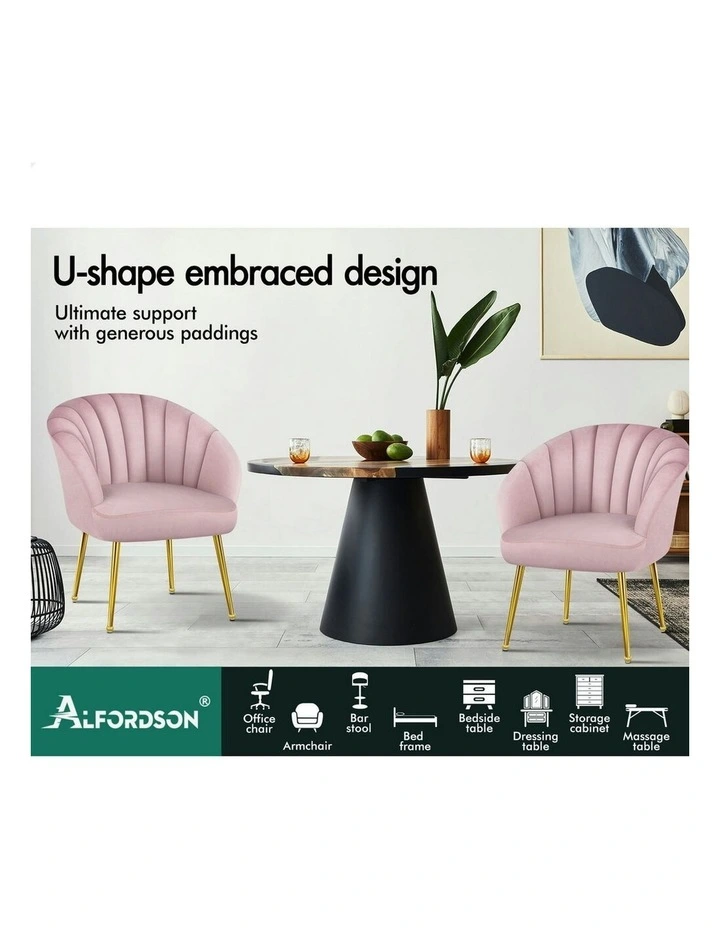 Armchair Velvet Lounge Accent Chair in Pink image 3