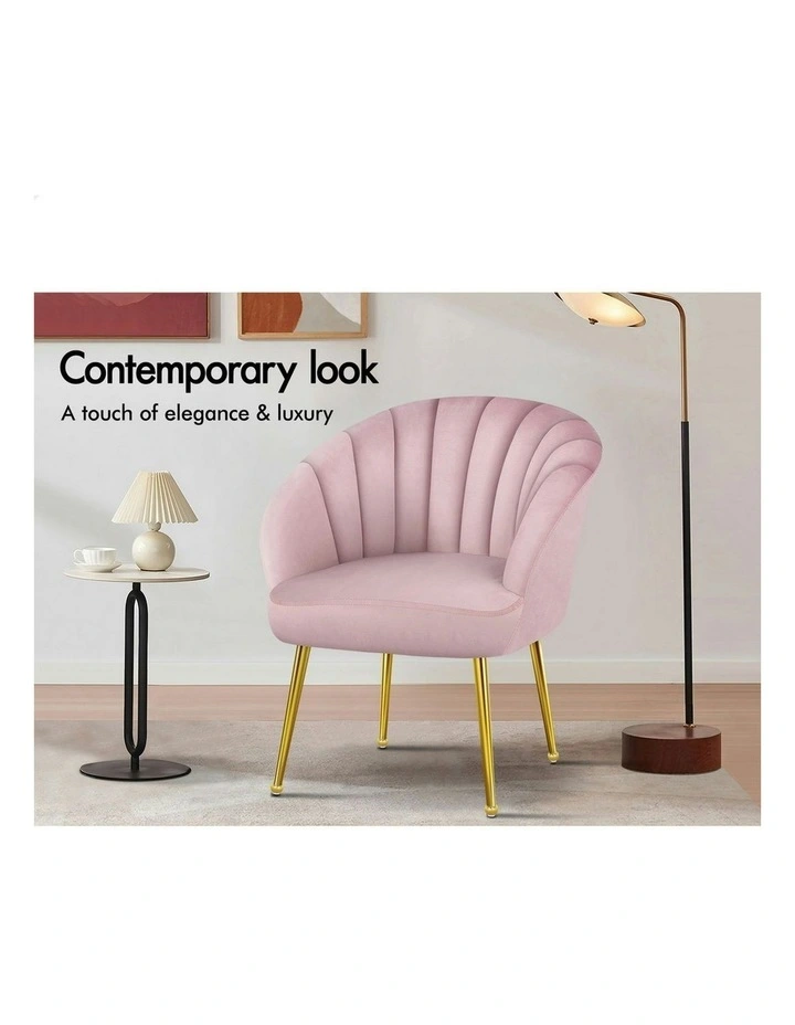 Armchair Velvet Lounge Accent Chair in Pink image 4