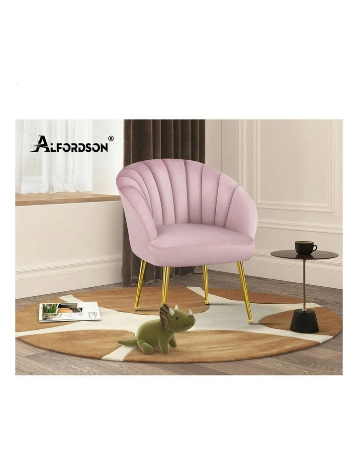 Armchair Velvet Lounge Accent Chair in Pink image 6