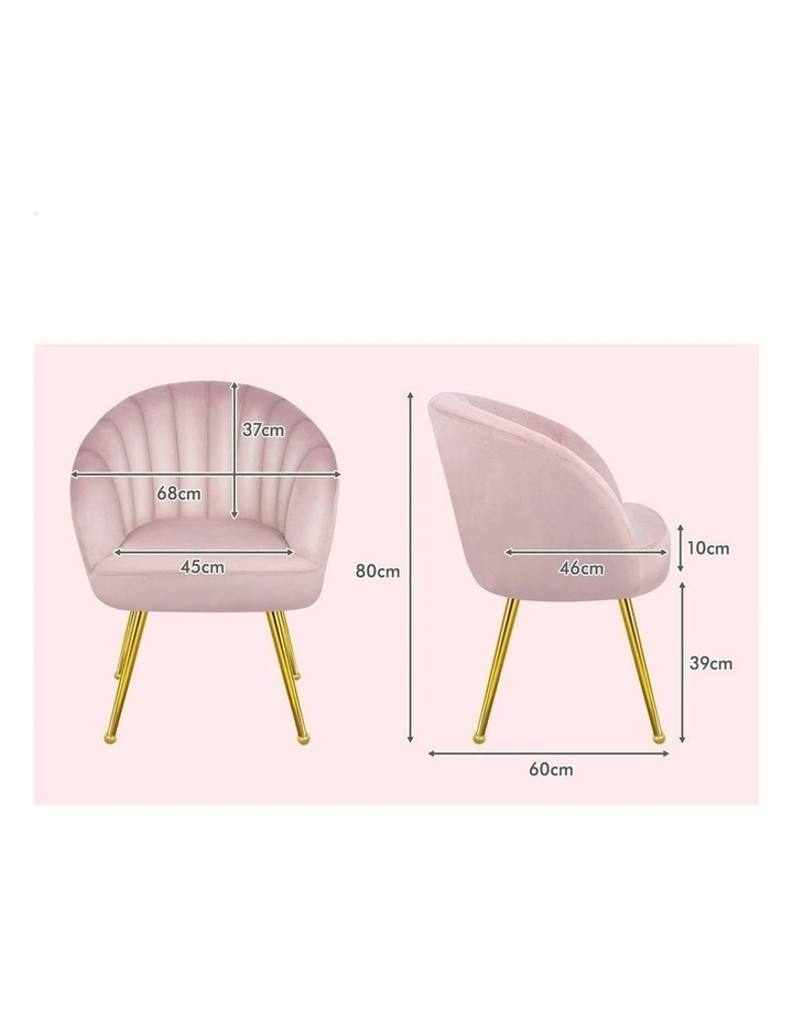 Armchair Velvet Lounge Accent Chair in Pink image 7