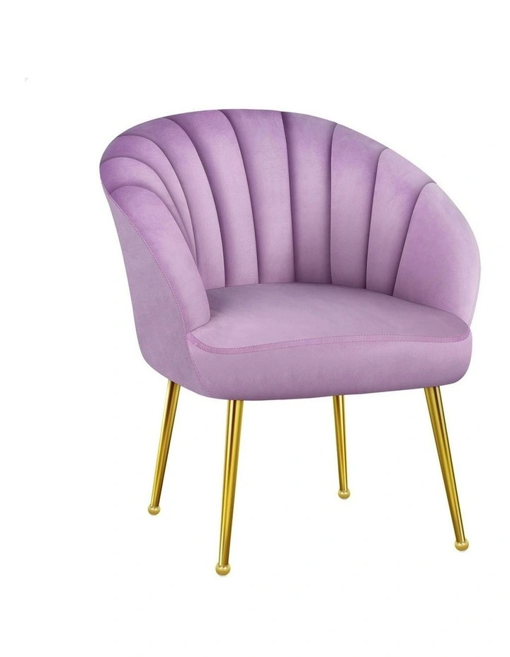 Armchair Velvet Lounge Accent Chair in Purple image 1