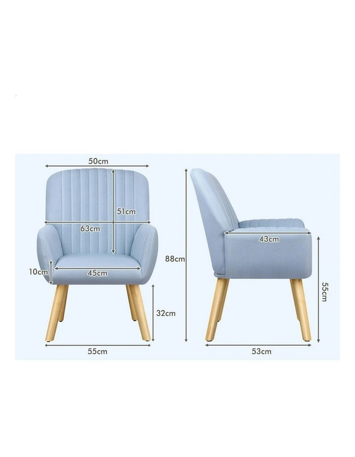 Armchair Lounge Accent Chair in Blue image 6