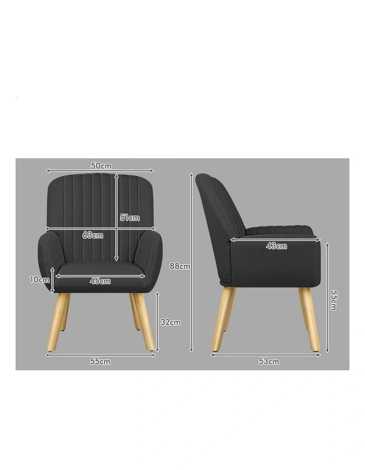 Armchair Accent Lounge Chair in Grey image 7