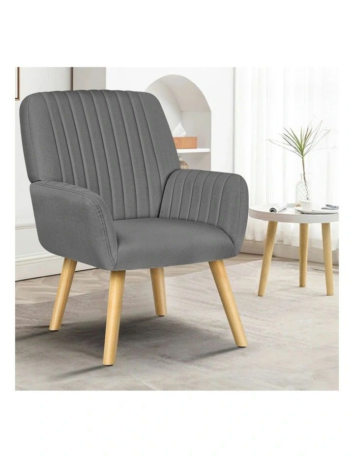 Armchair Lounge Accent Chair Fabric in Grey image 2