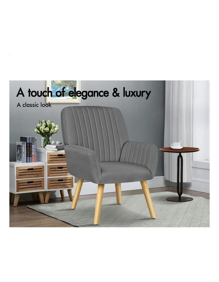 Armchair Lounge Accent Chair Fabric in Grey image 4