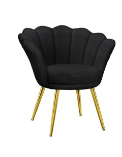 Armchair Accent Chair Faux Fur Seat in Black