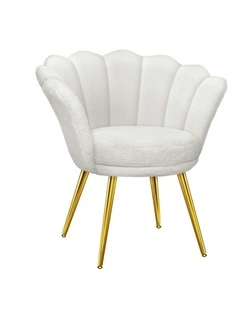 Armchair Accent Chair Faux Fur Seat in White