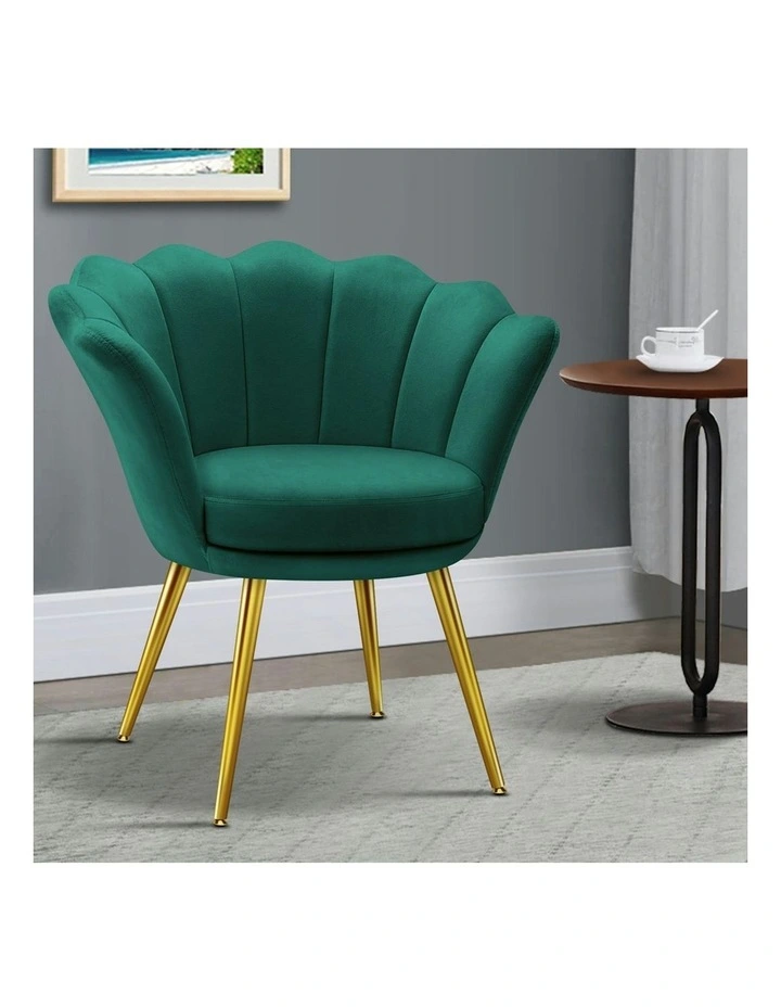 Armchair Accent Chair Velvet Seat in Green image 2