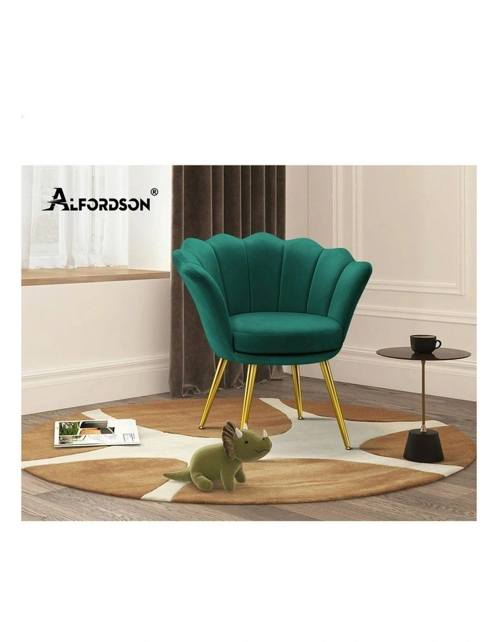 Armchair Accent Chair Velvet Seat in Green image 6