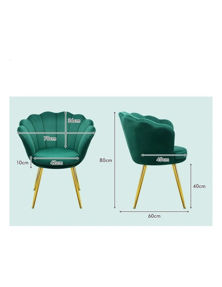 Armchair Accent Chair Velvet Seat in Green image 7