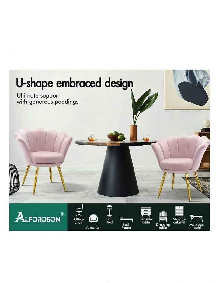 Armchair Accent Chair Velvet Seat in Pink image 3