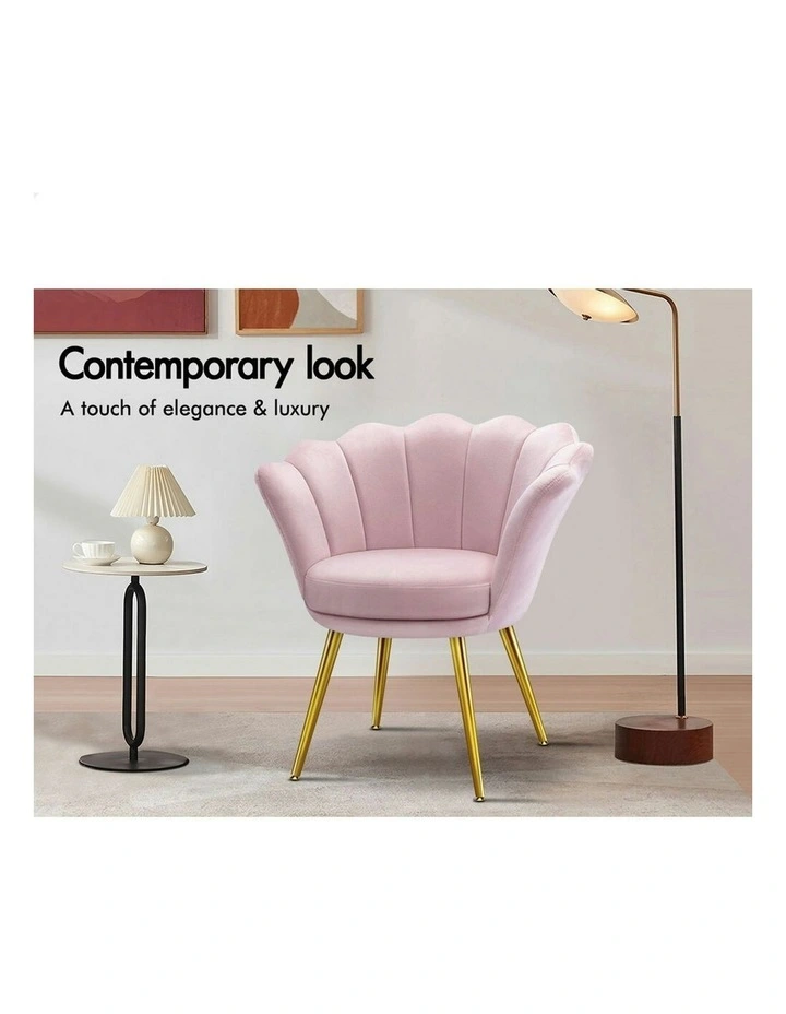 Armchair Accent Chair Velvet Seat in Pink image 4