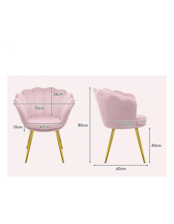 Armchair Accent Chair Velvet Seat in Pink image 7