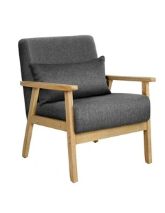 Wooden Armchair Lounge Accent Chair in Grey