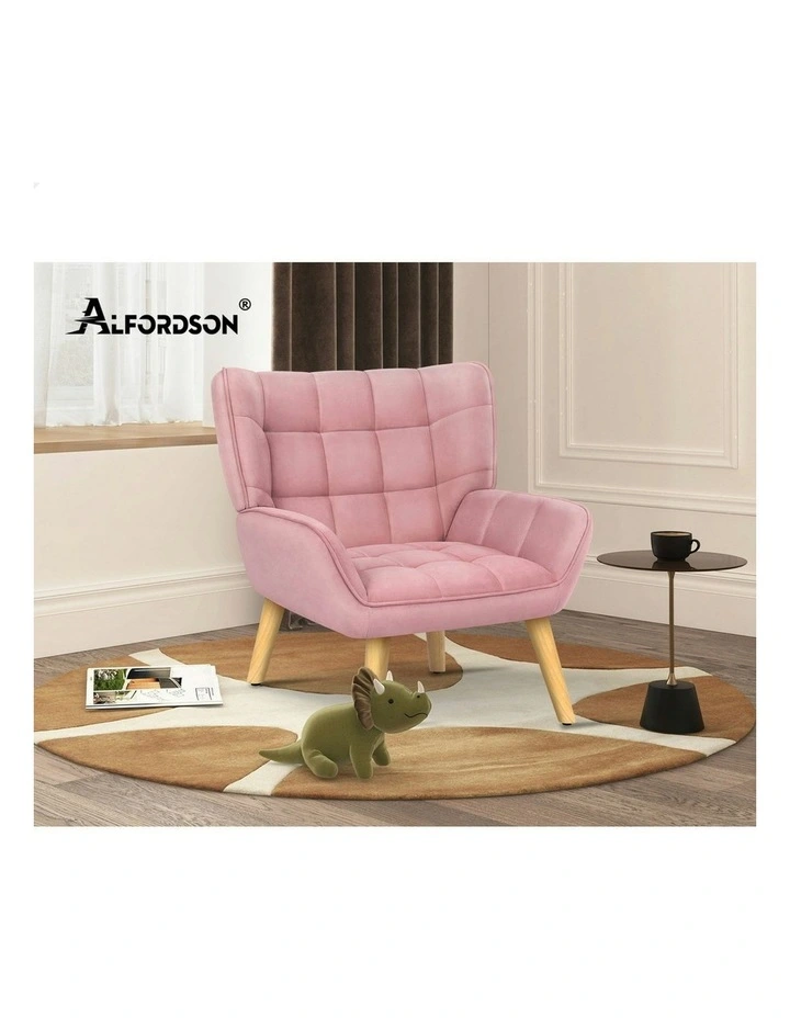 Wooden Armchair Tub Chair in Velvet Pink image 5