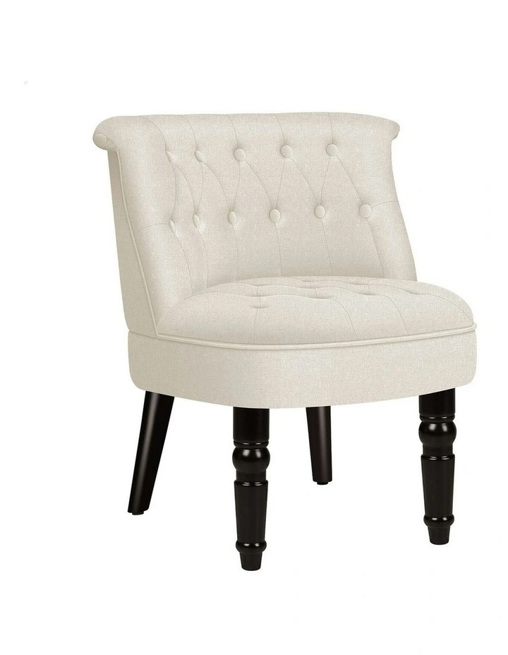 Armchair Accent Chair Wooden Lounge Sofa Wingback Couch Fabric Seat in Beige image 1