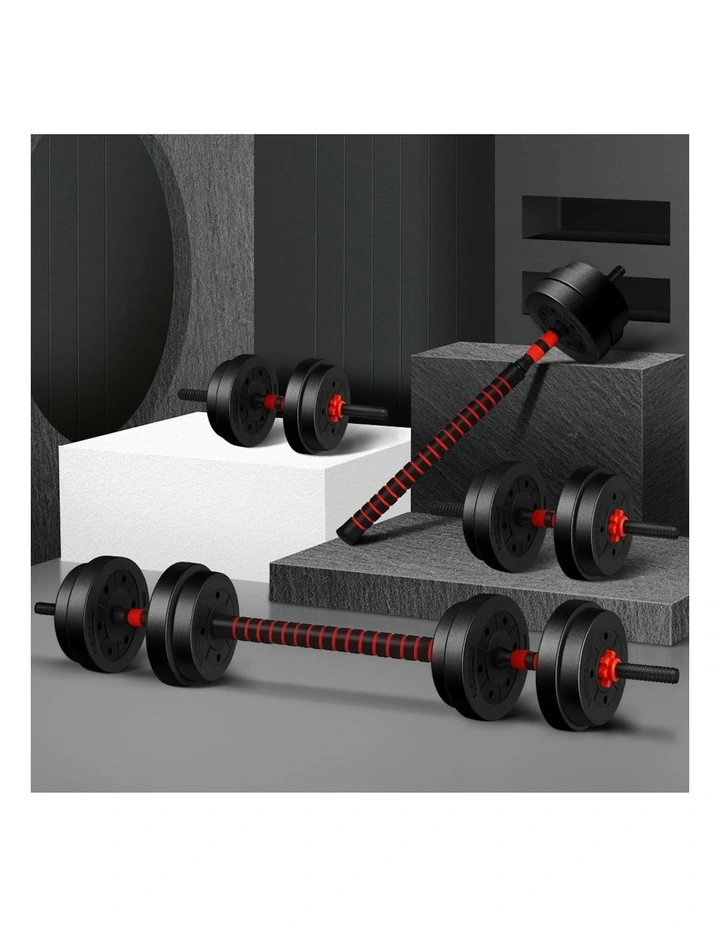 4in1 Adjustable Barbell Dumbbell Set 20kg in Black image 2