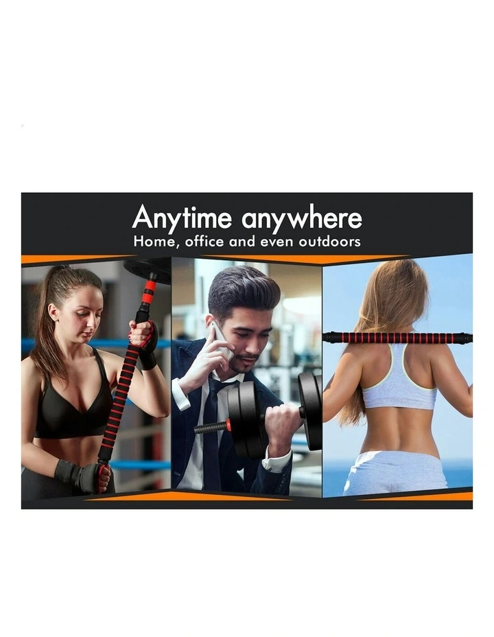 4in1 Adjustable Barbell Dumbbell Set 20kg in Black image 3