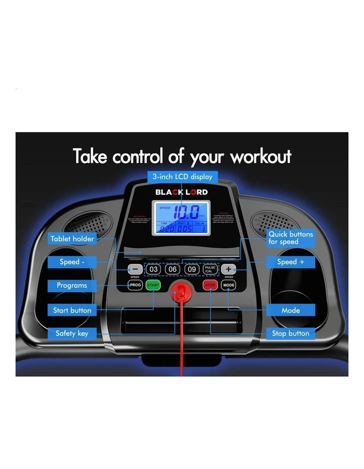 Electric Exercise Running Machine Foldable Treadmill Walking Pad in Black image 4