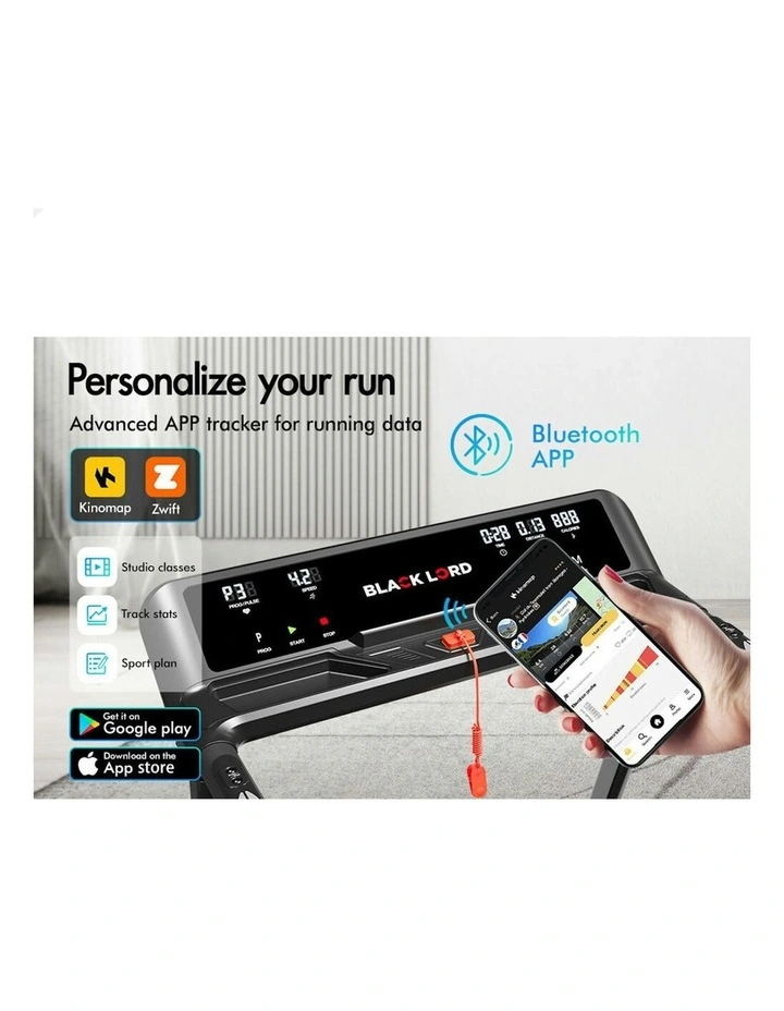 Electric Exercise Foldable Running Machine Home Gym Fitness Treadmill in Black image 3