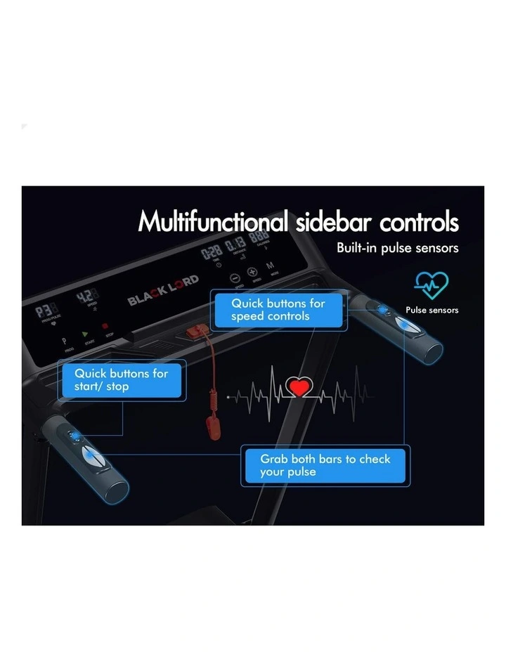 Electric Exercise Foldable Running Machine Home Gym Fitness Treadmill in Black image 4