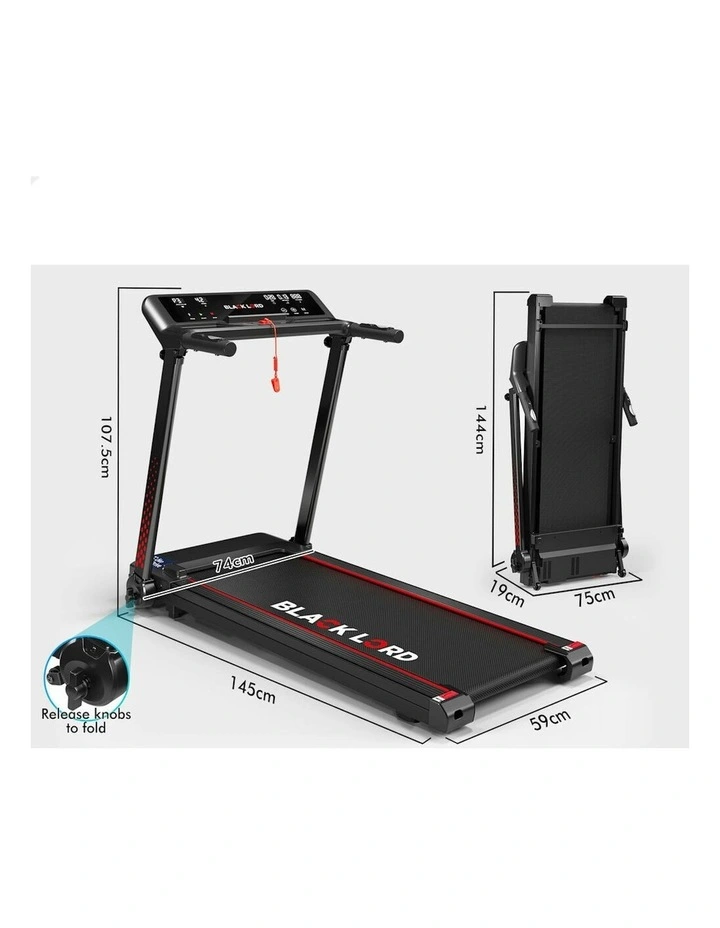 Electric Exercise Foldable Running Machine Home Gym Fitness Treadmill in Black image 7