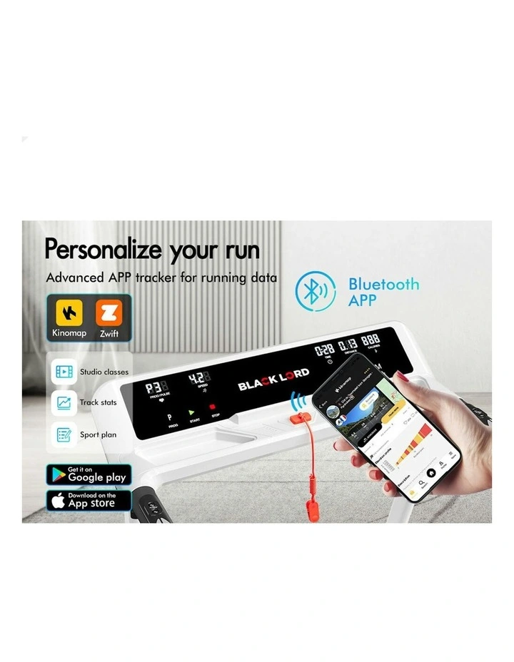 Electric Exercise Running Machine Foldable Home Gym Fitness Treadmill in White image 4