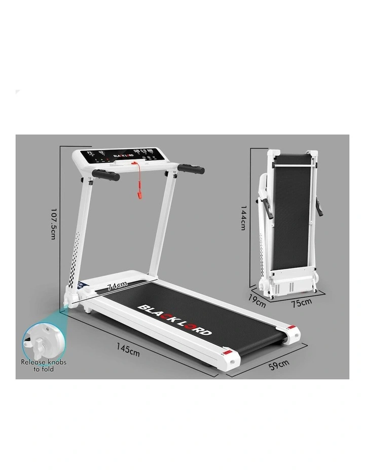 Electric Exercise Running Machine Foldable Home Gym Fitness Treadmill in White image 7