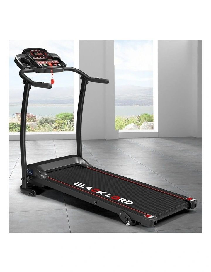 Electric Exercise Running Machine Foldable Home Gym Fitness Treadmill in Black image 2