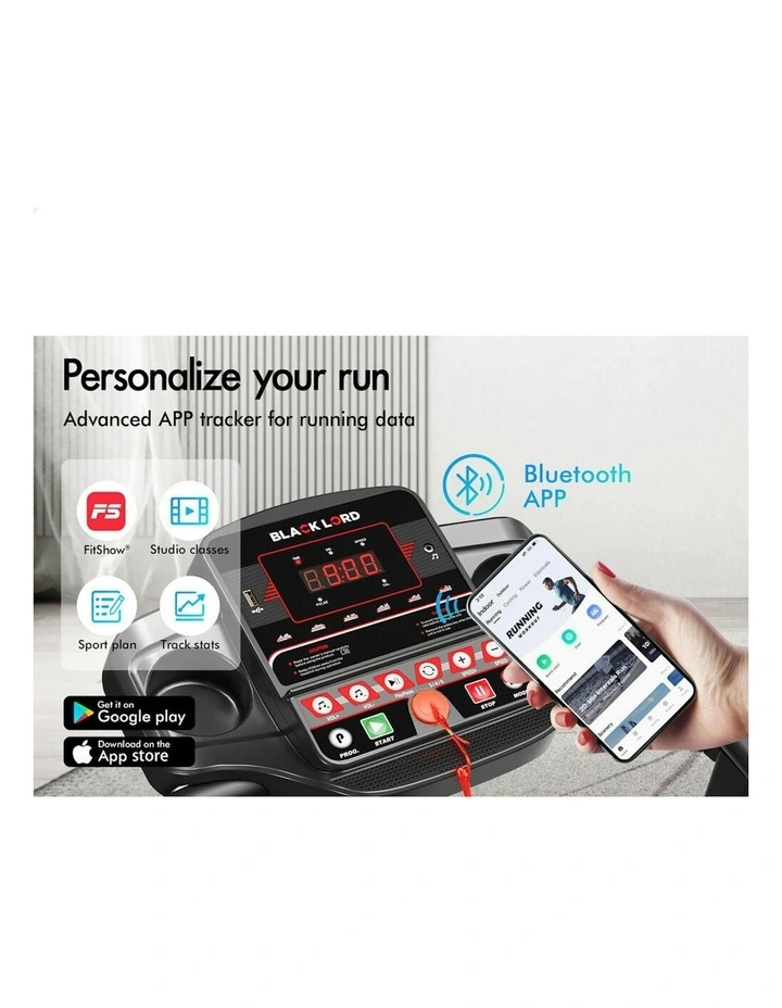 Electric Exercise Running Machine Foldable Home Gym Fitness Treadmill in Black image 4