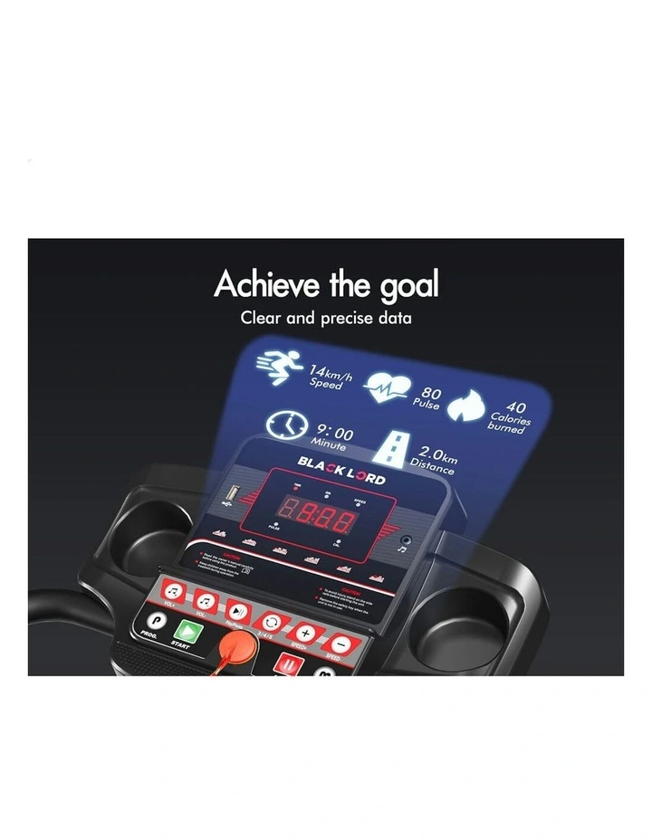 Electric Exercise Running Machine Foldable Home Gym Fitness Treadmill in Black image 5