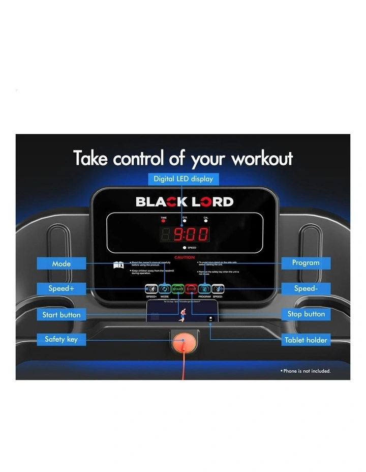 Incline Foldable Electric Exercise Treadmill 380mm in Black image 7