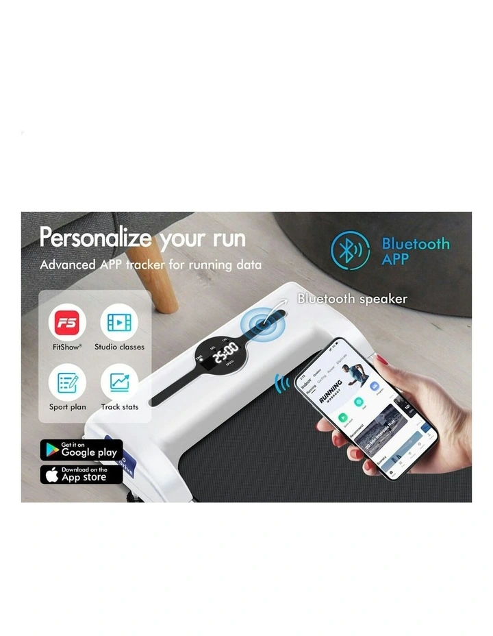 Electric Walking Pad Folding Treadmill in White image 3